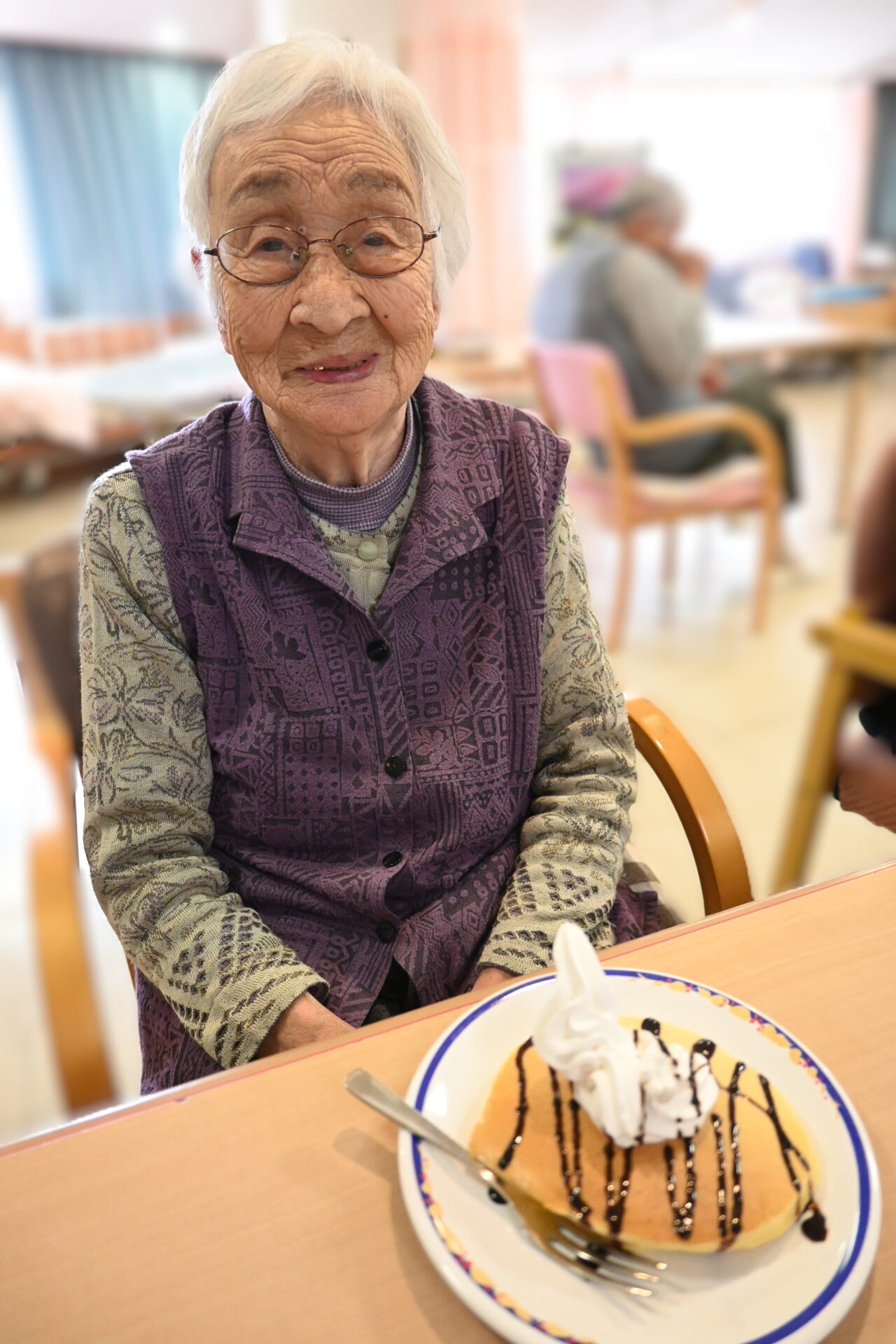 【ショートステイ】 今日のおやつは手作りパンケーキ！