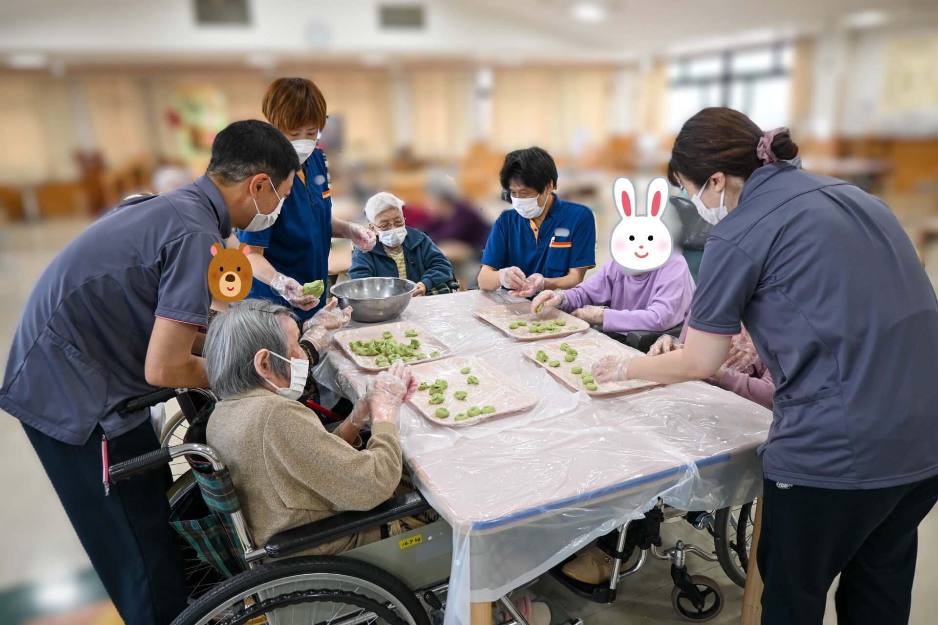 【桜棟】よもぎ団子を作りました